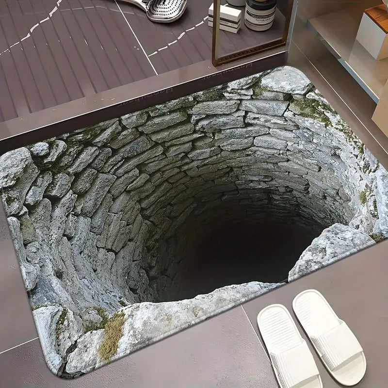 Visual Polyester Floor Mat - Ultra Absorbent & Non-Slip Bathroom Rug, Quick-Dry Machine Washable for Toilet, Shower, Kitchen Door Entrance