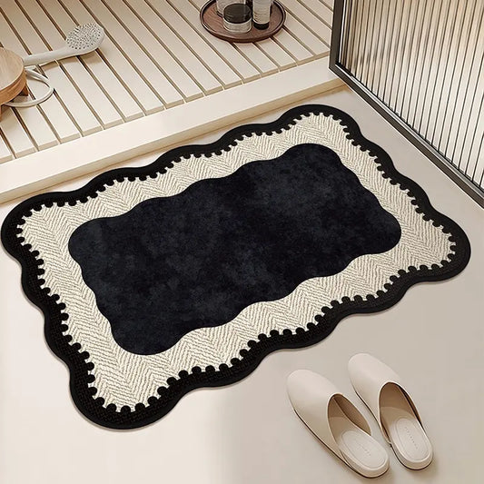 Bamboo Fiber Bathroom Rug, Moisture-Adsorbing Non-Slip Design, Easy Clean &, Ideal for Bathrooms, Bathroom Mats, Bath Rugs Non Slip Washable, Absorbent Bathroom Mat