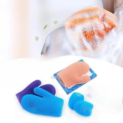 TPU Honeycomb Exfoliating Shower Finger Glove Caps - Anti-Bacterial, Breathable, Odorless Bath Gloves, Gentle Exfoliation, 1 Size Beauty, Adult Cleansing Tool, Geometric EVA Body Care Accessory, Massaging Bathroom Home Supply, Accessories for Women