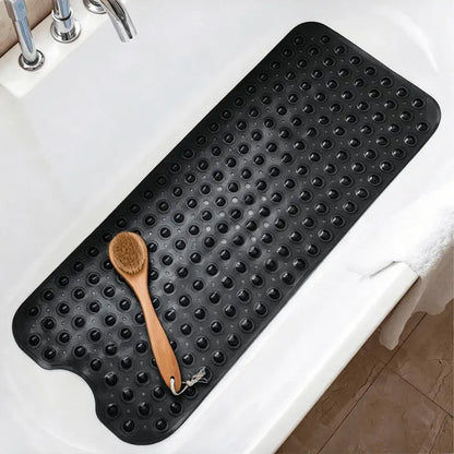 Nonslip PVC Bathtub Mat - 47x16 inch Extra Long Soft Cushioned Bathroom Mat with 200+ Suction Cups, Drainage Holes, Massage Texture, Machine Washable Easy to Clean, Safe for Kids, Home Bathroom Supplies