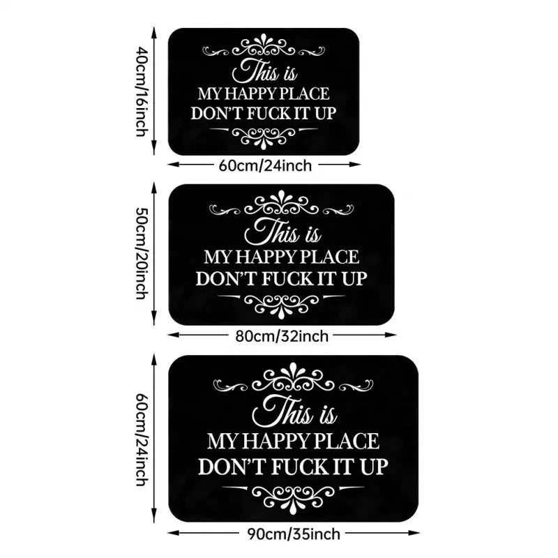 Funny This Is My Happy Place Dont Fck It Up Diatom Mud Bath Mat, Absorbent Bathroom Mats, Super Absorbent Quick Dry Non Slip Floor Rug, Bathroom Entryway Kitchen Carpet, Black Decorative Mat, Gift, Summerwins Decor