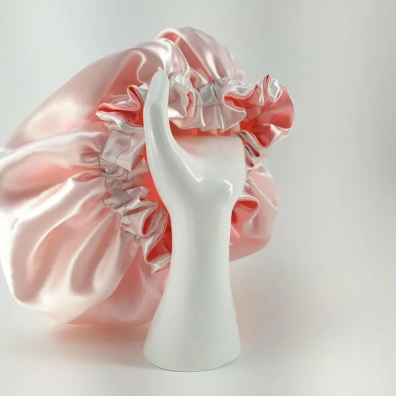 Reversible Silky Satin Hair Bonnet for Adults Kids & Newborns Adjustable Sleep Night Cap for Curly Hair Protection Perfect Gift
