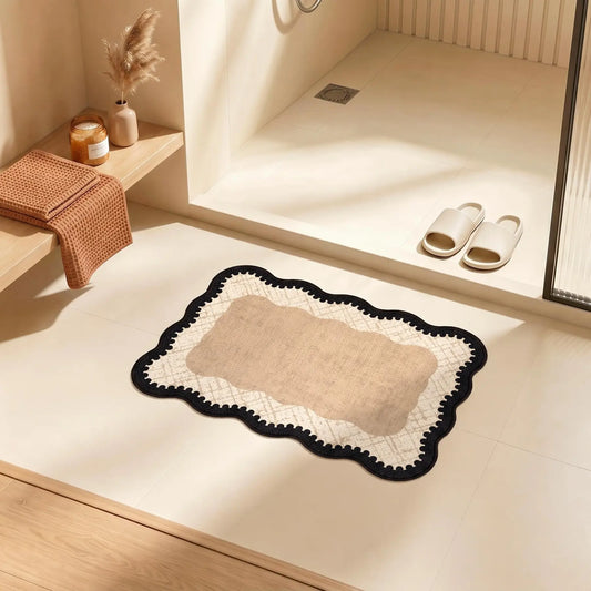 Bathroom Mat, Breathable Quick-Dry Fiber, Non-Slip Bottom, Suitable for Bathrooms and Laundry Areas, Bath Mats For Bathroom Non Slip