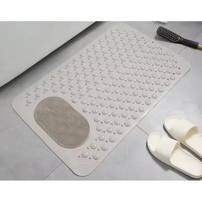 Super Suction Cup PVC Plastic Bath Mat - Non-Skid, Slip-Resistant, Waterproof, Drain Hole, Tactile Massage Texture, Elderly Safety (Home & Bathroom Supplies, Plastic, Textured Bath Mats), Plastic Bath Mats
