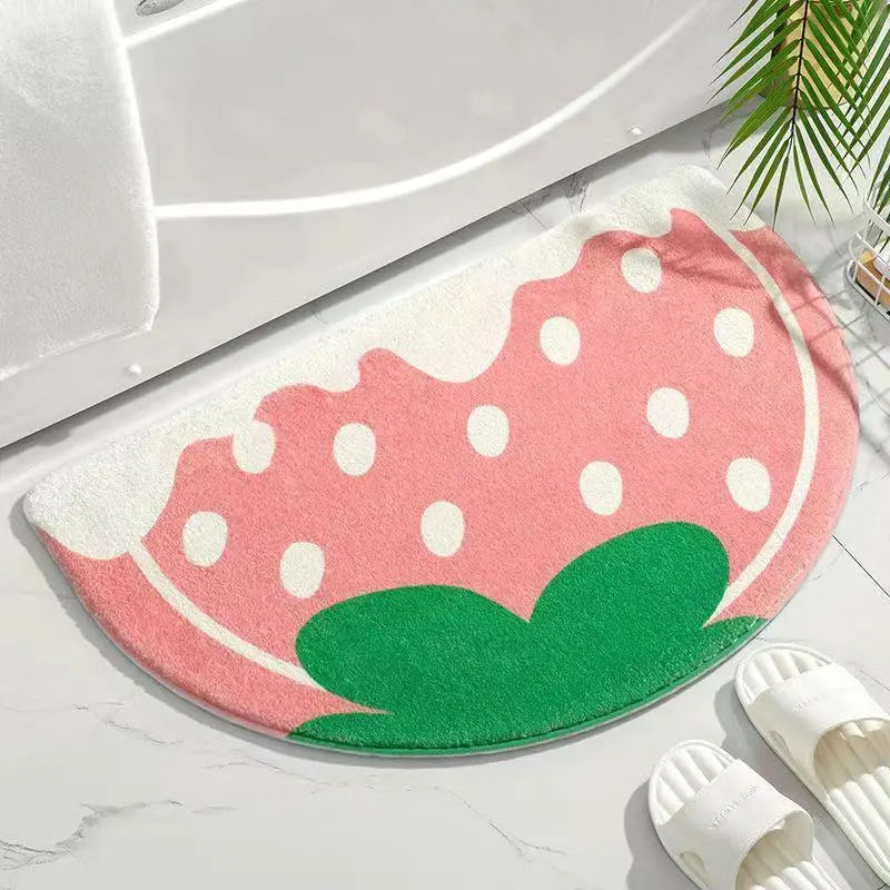 Fluffy Thickened Pad Round Mat - Imitation Cashmere, Anti-Slip, All Seasons Flower World Cactus Flower Car Exterior Decoration Door Mat
