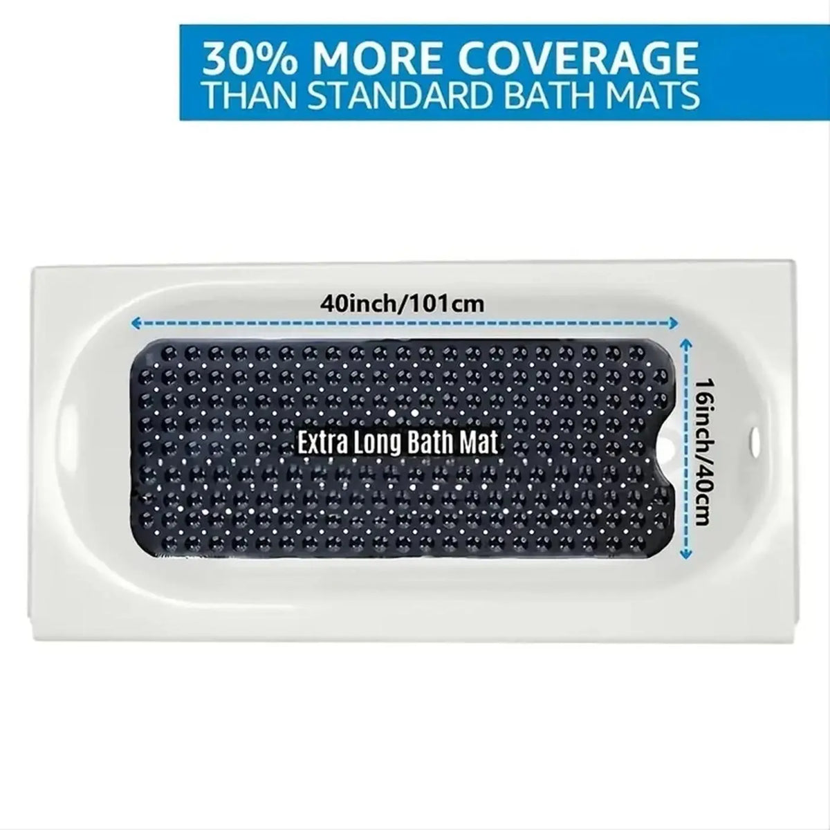 Bathtub & Shower Mat with Suction Cup Design, Non-slip Folding Bath Mat, Bathroom Accessories, PVC Bath Mat