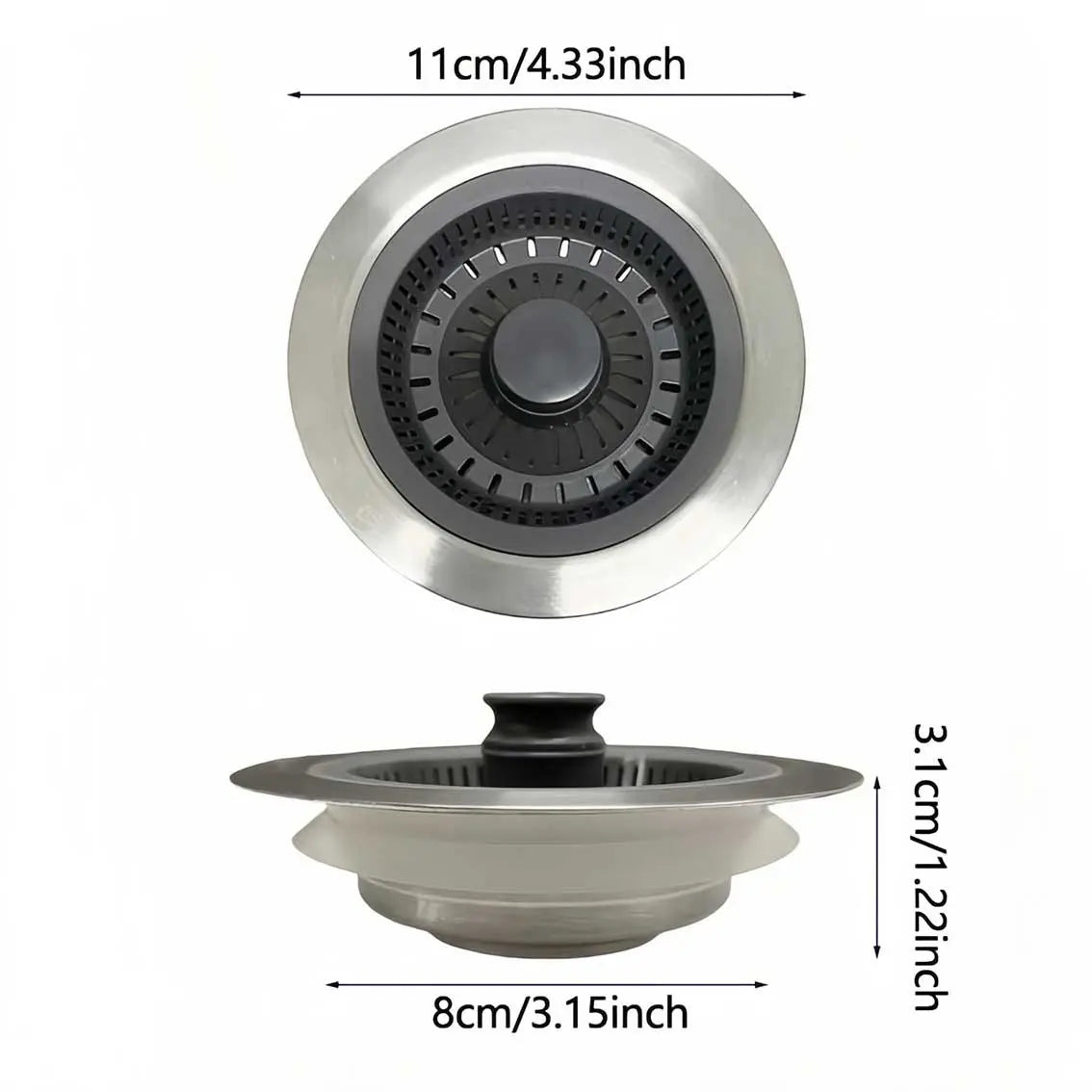3-in-1 Kitchen Sink Strainer & Stopper, Stainless Steel Pop Up Kitchen Sink Drain Strainer, Anti-clogging Kitchen Sink Stopper, Kitchen Fixtures, Bathroom Sink Stopper, Anti Clogging Drainage
