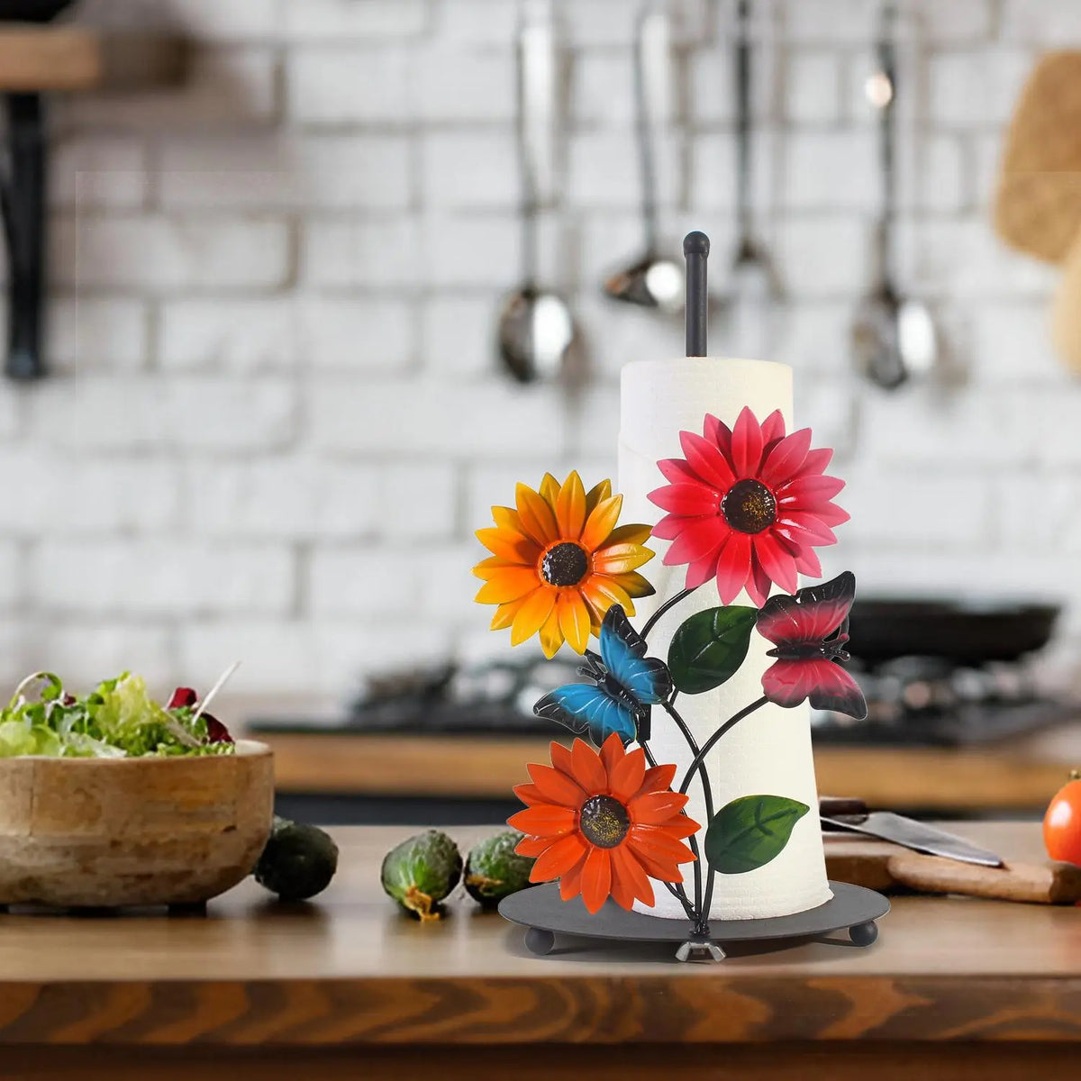 Sunflower Design Bathroom Tissue Holder, 1 Box Metal Tissue Roll Holder, Bathroom Tissue Storage Rack, Home Decor Supplies for Kitchen Bathroom, Organiser, Toilet Paper Holder, Bathroom Organizers, Bathroom Accessories