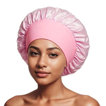 Women's Adjustable Reusable Waterproof Non-Woven Shower Cap, Random Color Shipped Fashion Bathroom Home Supply Accessory