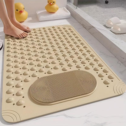 Non-Slip PVC Bath Mat with Massage Buttons - Light Blue & Multi-Color Polka Dot Pattern, Rectangular Shower and Bathroom Safety Mat, 0.9cm Thick, Durable PVC Material, Bath Accessories, Nonslip Bathtub Mat, Shower Floor Mat Non Slip