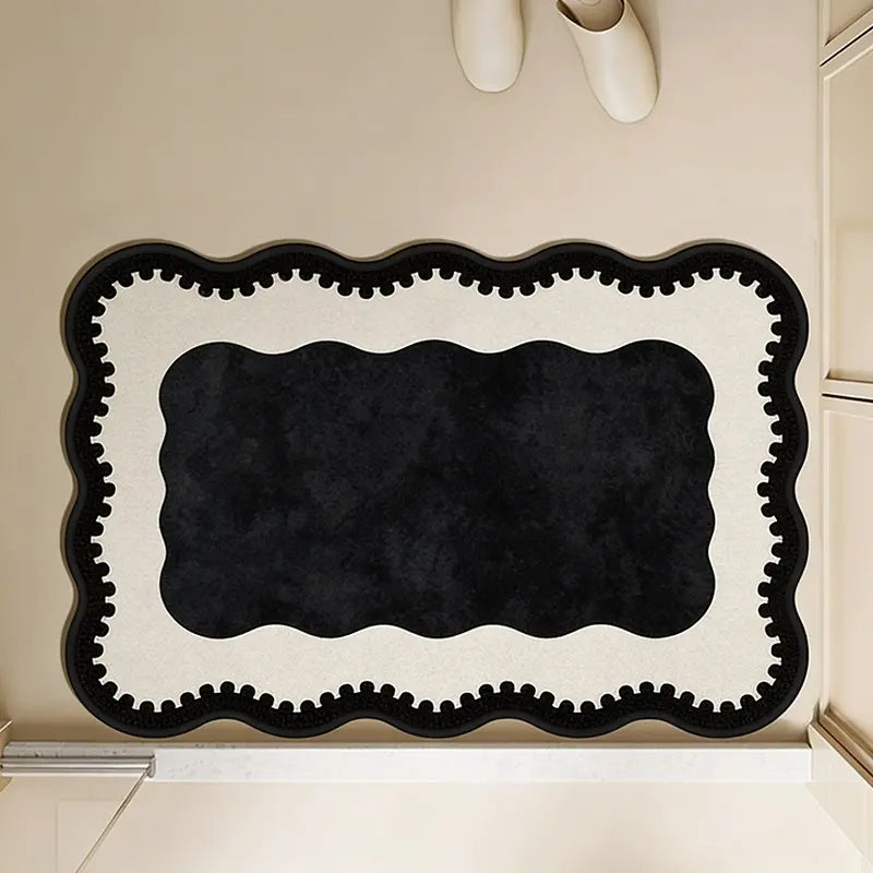 Bamboo Fiber Bathroom Rug, Moisture-Adsorbing Non-Slip Design, Easy Clean &, Ideal for Bathrooms, Bathroom Mats, Bath Rugs Non Slip Washable, Absorbent Bathroom Mat