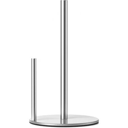 Paper Towel Holder Black, Premium Stainless Steel Kitchen Roll Dispenser, Countertop Roll Organizer with Weighted Base