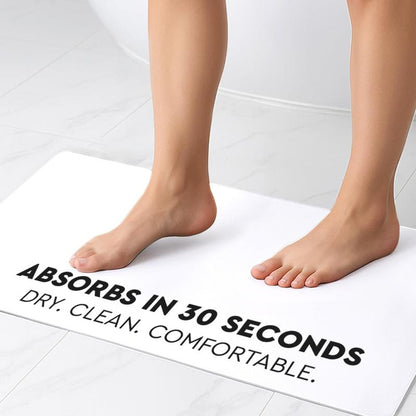 Bath Mat - Super-Absorbent & Quick-Dry Poolside Mat & Outdoor Shower Mat with Non-Slip Rubber Backing, Machine Washable & Odor Resistant - 16x24 in, Black