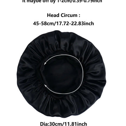 Women's Wide Brim Sleep Cap with Elastic Hairband, Suitable for Curly and Straight Hair, Men's Sleep Hat, Shower Cap, Oil Absorbing