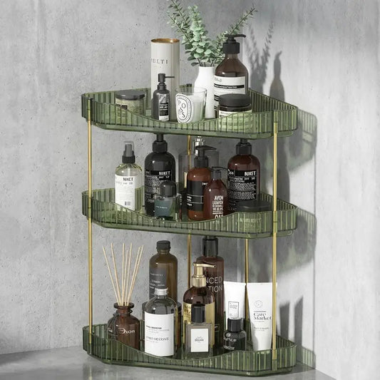 Lifewit 2/3-Tier Adjustable Metal Bathroom Countertop Makeup Organizer - Large Capacity Storage Boxes & Bins with Perfume Tray, Cosmetic Skincare Shelf, Easy Installation, Vanity Organization, Diamond Room Decor Corner Stand for Bedroom Dresser