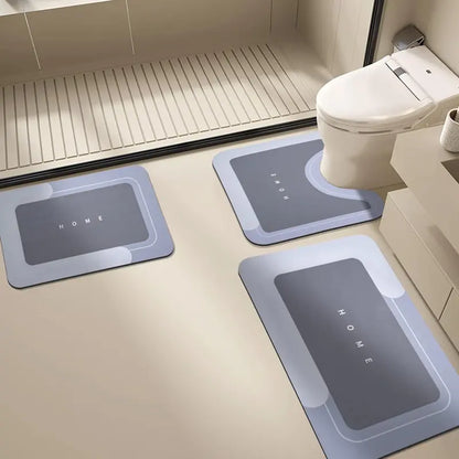 3PCS Multi-Piece Set Bathroom Rug Sets - Nonslip Diatomite-TRP Rectangle Rubber Backing Bath Mats, Durable, Water-Absorbent, Quick-Dry for Indoor Bathroom Home Supplies, Water Absorbent Bathmat