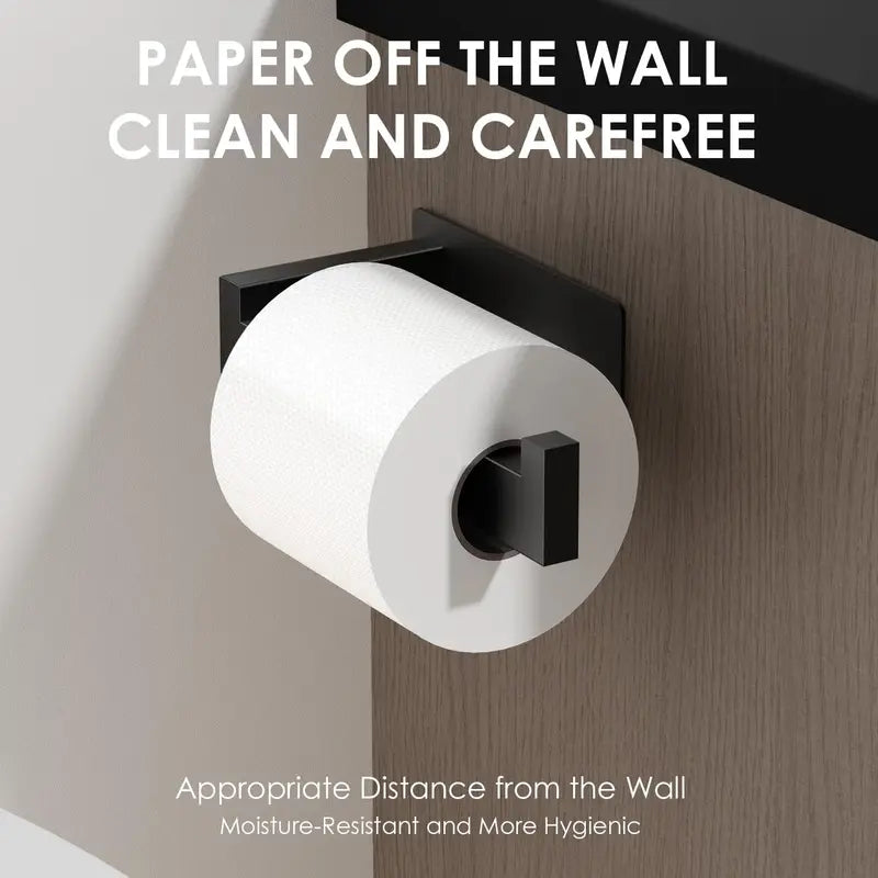Auxmir Self-Adhesive Toilet Holder - No-Drilling Premium Thick SUS304 Stainless Steel, Rustproof, Durable 11lb Capacity Portable Toilet Paper Holder for Bathroom, RV