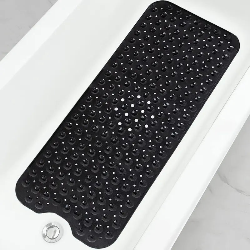Nonslip PVC Bathtub Mat - 47x16 inch Extra Long Soft Cushioned Bathroom Mat with 200+ Suction Cups, Drainage Holes, Massage Texture, Machine Washable Easy to Clean, Safe for Kids, Home Bathroom Supplies