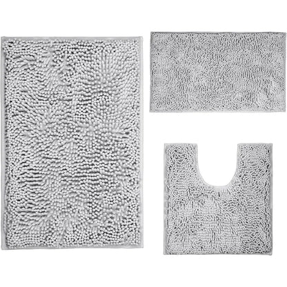 Pet Owners' Thick 2-Piece Luxury Chenille Bath Mats Set - Soft, Nonslip, Super Absorbent, Fast-Drying, Machine-Washable Shaggy Rugs for Shower Room (20"x32"+16"x24", Ideal Gift for Bathroom Needs), Super Absorbent Bath Mat