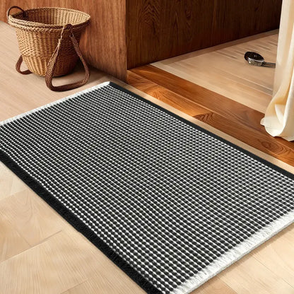 IM HOME Waffle Bath Mat Rugs 1/2/3 Piece, Boho Woven Modern Carpet, Absorbent Bathroom Rugs, Soft Washable Bath Rugs with Tassels for Bathroom, Bedroom, Kitchen, Shower, Tub,Halloween