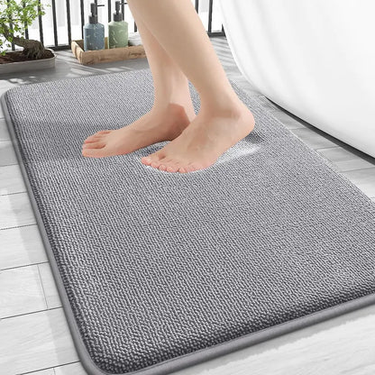 Rectangular Cushioned Thick Contour Hug Foam Bathroom Mat - Plain, Strong, Decorative, Comfortable Water Absorbent Mat, Wicks Moisture Fast, Stays Put PVC Backing, Machine Washable Bathroom Supplies for Tub, Shower (Cold Wash, No Bleach, Easy Clean)