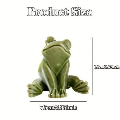 1/2 Fun Frog Toilet Seat Buckle - Cute Bathroom Decoration, Bathroom Accessory, Easy to Install, Compatible with Standard Toilet Seat Slots, Durable Ceramic Material, Suitable for Home, Apartment, Bathroom Fun Warm House Gift