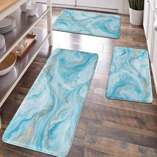 1-piece, home decoration, bathroom floor mats, bathroom anti-slip mats, Bathroom decorative mat, kitchen floor mats, door mats, blue marble pattern mats, luxury theme mats, relax the soles of the feet and relieve fatigue