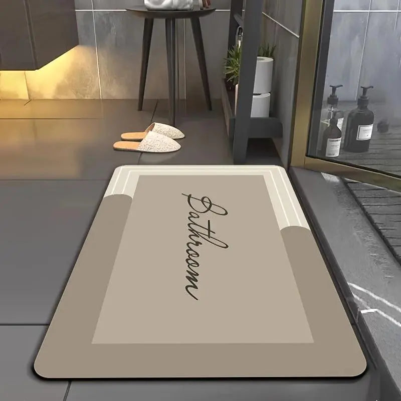 Super Absorbent Diatomaceous Earth Bath Mat, Anti-Slip Fast Drying Shower Mat, Easy Clean Bathroom Kitchen Floor Door Mat, Quick Drying Bath Mat