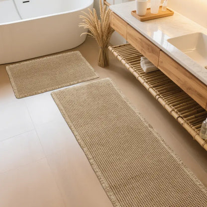 IM HOME Waffle Bath Mat Rugs 1/2/3 Piece, Boho Woven Modern Carpet, Absorbent Bathroom Rugs, Soft Washable Bath Rugs with Tassels for Bathroom, Bedroom, Kitchen, Shower, Tub,Halloween