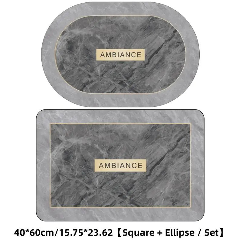 2-Piece Set, 0.1-Inch Thin Model Quick-Drying Bathroom Anti-Slip Mat, Water-Absorbing Mat, Room Decoration, Suitable For Household Bathroom Entrance Washbasin
