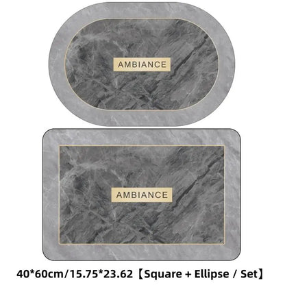 2-Piece Set, 0.1-Inch Thin Model Quick-Drying Bathroom Anti-Slip Mat, Water-Absorbing Mat, Room Decoration, Suitable For Household Bathroom Entrance Washbasin
