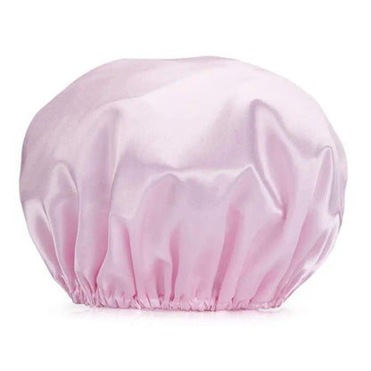Women’s Double-Layer Waterproof Elastic Shower Cap, Reusable Eco-Friendly Leak-Proof Hair Protection Head Cover, Lightweight Multi-Purpose Accessory for Bathing Skincare Cooking And Daily Hair Care Routines