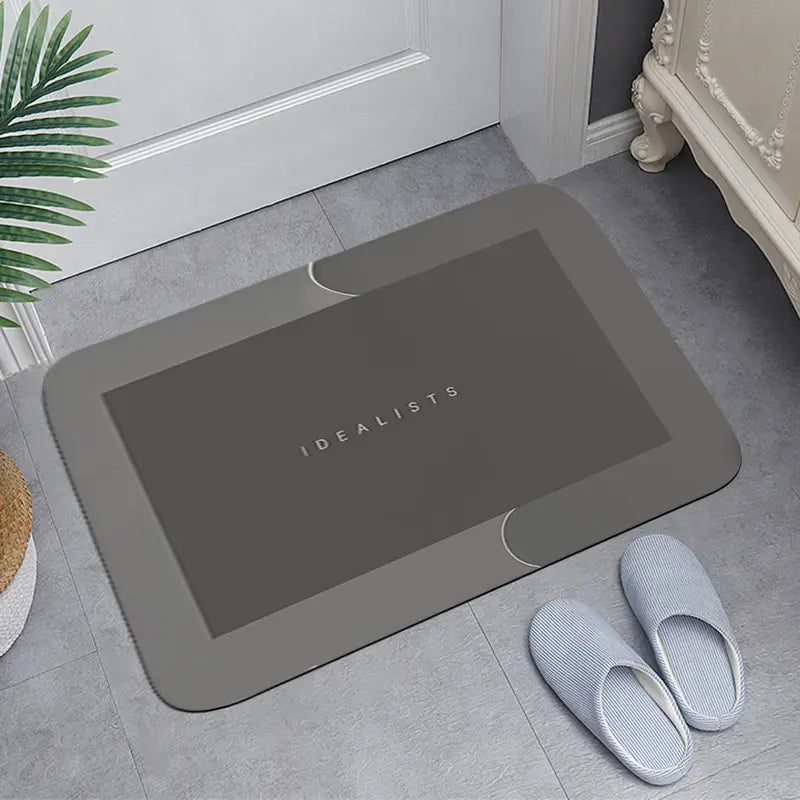 Diatomite Bath Mat - Modern Geometric Rectangle Stone Rug, Soft, Water-Absorbent, Non-Slip, Fast-Drying for Bathroom, Entryway, Shower