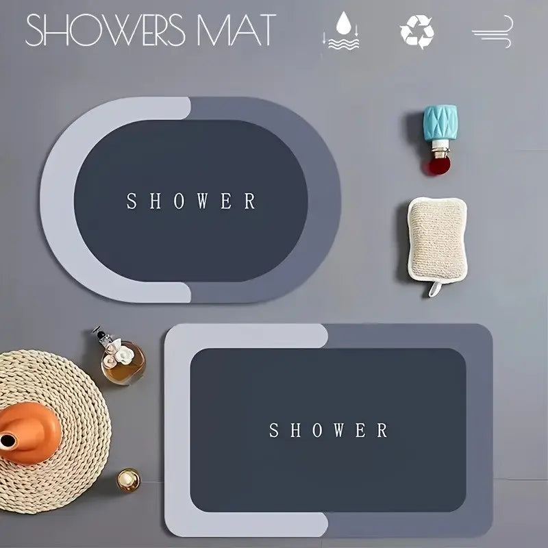 2 Piece Set Absorbent Non-Slip Mats, Algae Clay Bath Mat, Bath Mats For Bathroom Non Slip, Bathroom Mats, Door Mat, Kitchen Mat, High-Quality Home Decor, Perfect Gift, Water Absorbent Mat, Water Absorbing Mat