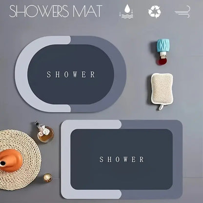 2 Piece Set Absorbent Non-Slip Mats, Algae Clay Bath Mat, Bath Mats For Bathroom Non Slip, Bathroom Mats, Door Mat, Kitchen Mat, High-Quality Home Decor, Perfect Gift, Water Absorbent Mat, Water Absorbing Mat