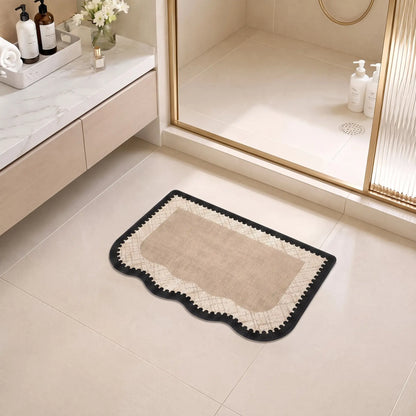 Bathroom Mat, Breathable Quick-Dry Fiber, Non-Slip Bottom, Suitable for Bathrooms and Laundry Areas, Bath Mats For Bathroom Non Slip