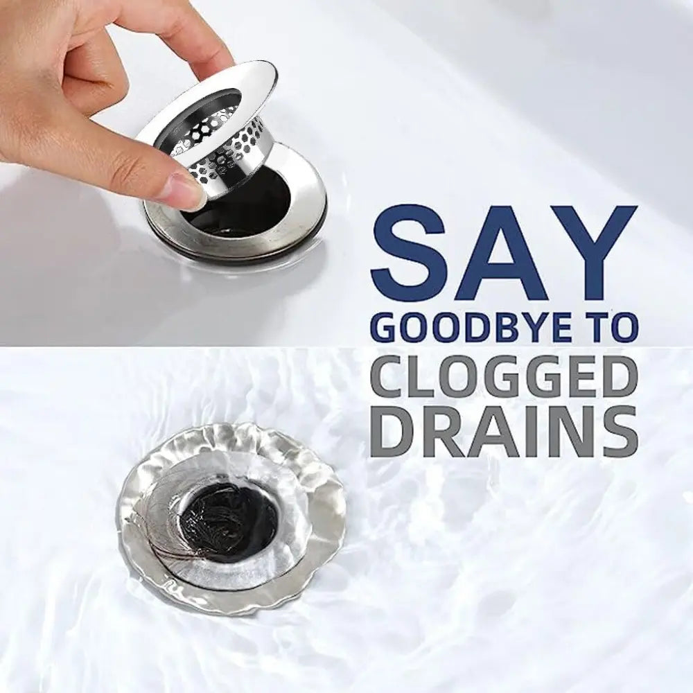 2-Pack Heavy-Duty Bathroom Sink & Bathtub Drain Cover, Anti Clogging Drainage, Stainless Steel, Drain Strainer, Fits 1.25"-1.60" Drain Holes, for Bathroom, Kitchen, Easy Installation & Cleaning, Corrosion-Resistant Drain Protector