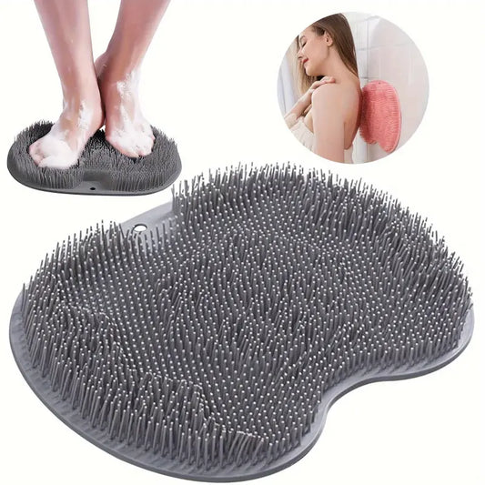 Non-Slip Bathmat with Suction Cups, Ideal for Shower & Back/foot Scrubbing, Perfect for Home Bathroom Essentials, Bathroom Accessory, Anti Slip Mat, Bathtub Mat, Bath Mats for Shower