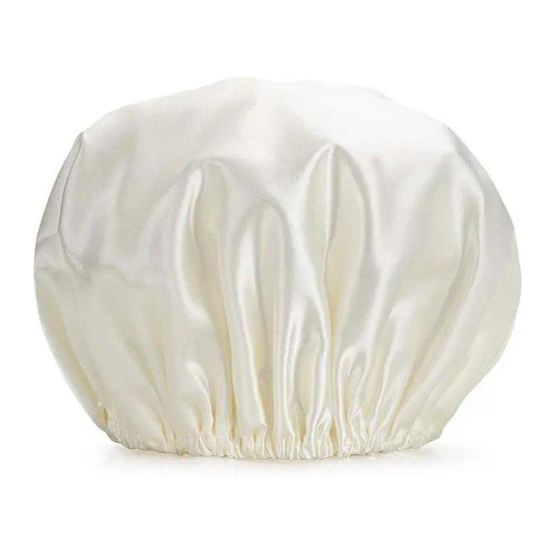 Women’s Double-Layer Waterproof Elastic Shower Cap, Reusable Eco-Friendly Leak-Proof Hair Protection Head Cover, Lightweight Multi-Purpose Accessory for Bathing Skincare Cooking And Daily Hair Care Routines