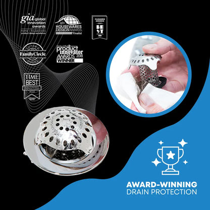TubShroom Ultra Revolutionary Hair Catcher and Drain Protector with Stopper, Shower and Tub Drain Protector, Keeps Drains Clog Free Stainless Steel Bathtub Cleaning