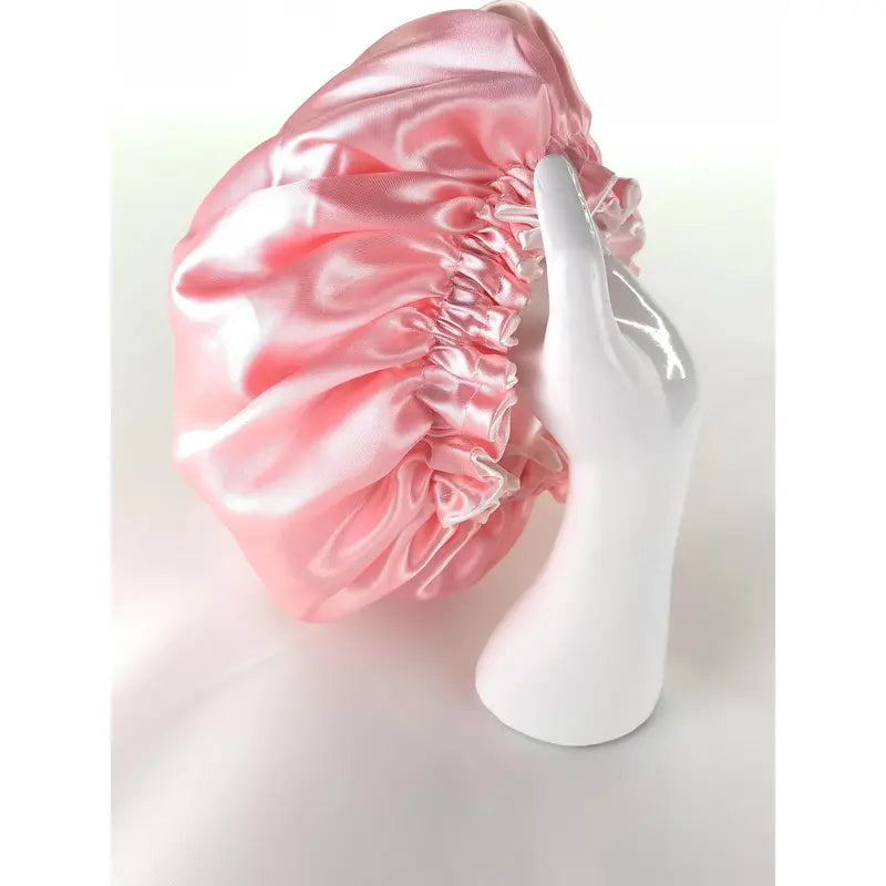 Reversible Silky Satin Hair Bonnet for Adults Kids & Newborns Adjustable Sleep Night Cap for Curly Hair Protection Perfect Gift