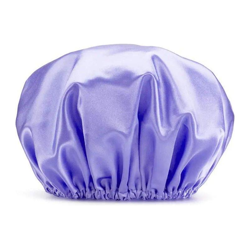 Women’s Double-Layer Waterproof Elastic Shower Cap, Reusable Eco-Friendly Leak-Proof Hair Protection Head Cover, Lightweight Multi-Purpose Accessory for Bathing Skincare Cooking And Daily Hair Care Routines