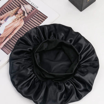 Women's Wide Brim Sleep Cap with Elastic Hairband, Suitable for Curly and Straight Hair, Men's Sleep Hat, Shower Cap, Oil Absorbing