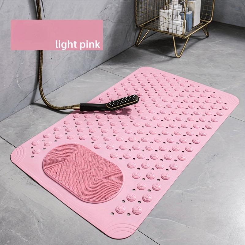 Non-Slip PVC Bath Mat with Massage Buttons - Light Blue & Multi-Color Polka Dot Pattern, Rectangular Shower and Bathroom Safety Mat, 0.9cm Thick, Durable PVC Material, Bath Accessories, Nonslip Bathtub Mat, Shower Floor Mat Non Slip