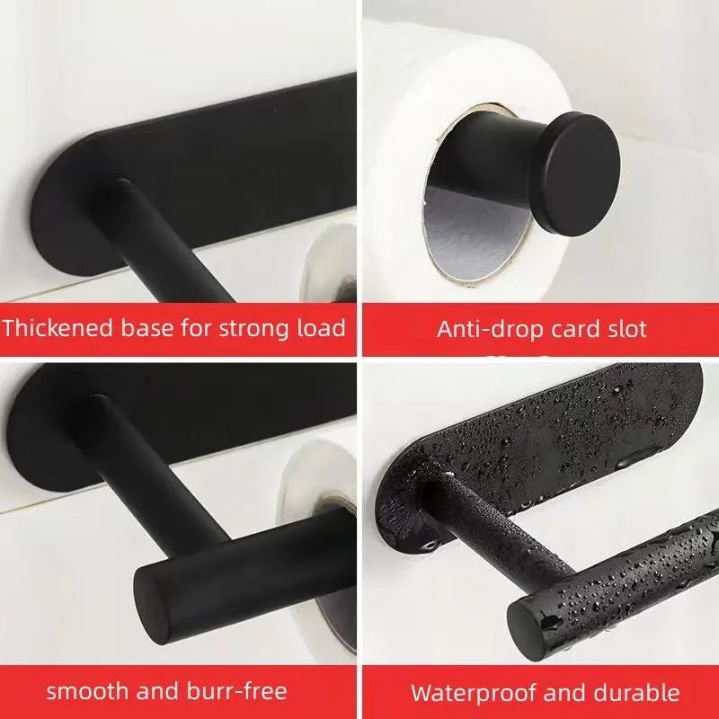 Wall-Mounted Toilet Paper Holder, Toilet Paper Organizer, Toilet Paper Storage Rack, Self-Adhesive Stainless Steel Toilet Paper Dispenser for Kitchen and Bathroom, Durable and Convenient Bathroom Accessories #GLOBAL PICKS