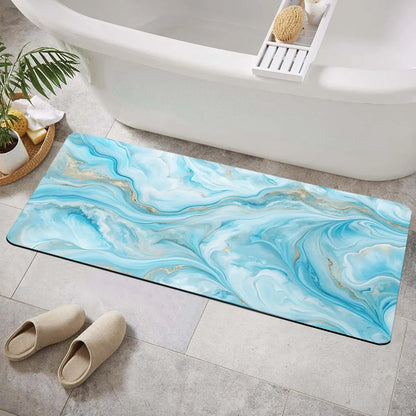 1-piece, home decoration, bathroom floor mats, bathroom anti-slip mats, Bathroom decorative mat, kitchen floor mats, door mats, blue marble pattern mats, luxury theme mats, relax the soles of the feet and relieve fatigue