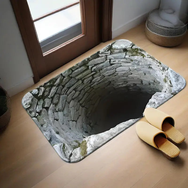 Visual Polyester Floor Mat - Ultra Absorbent & Non-Slip Bathroom Rug, Quick-Dry Machine Washable for Toilet, Shower, Kitchen Door Entrance